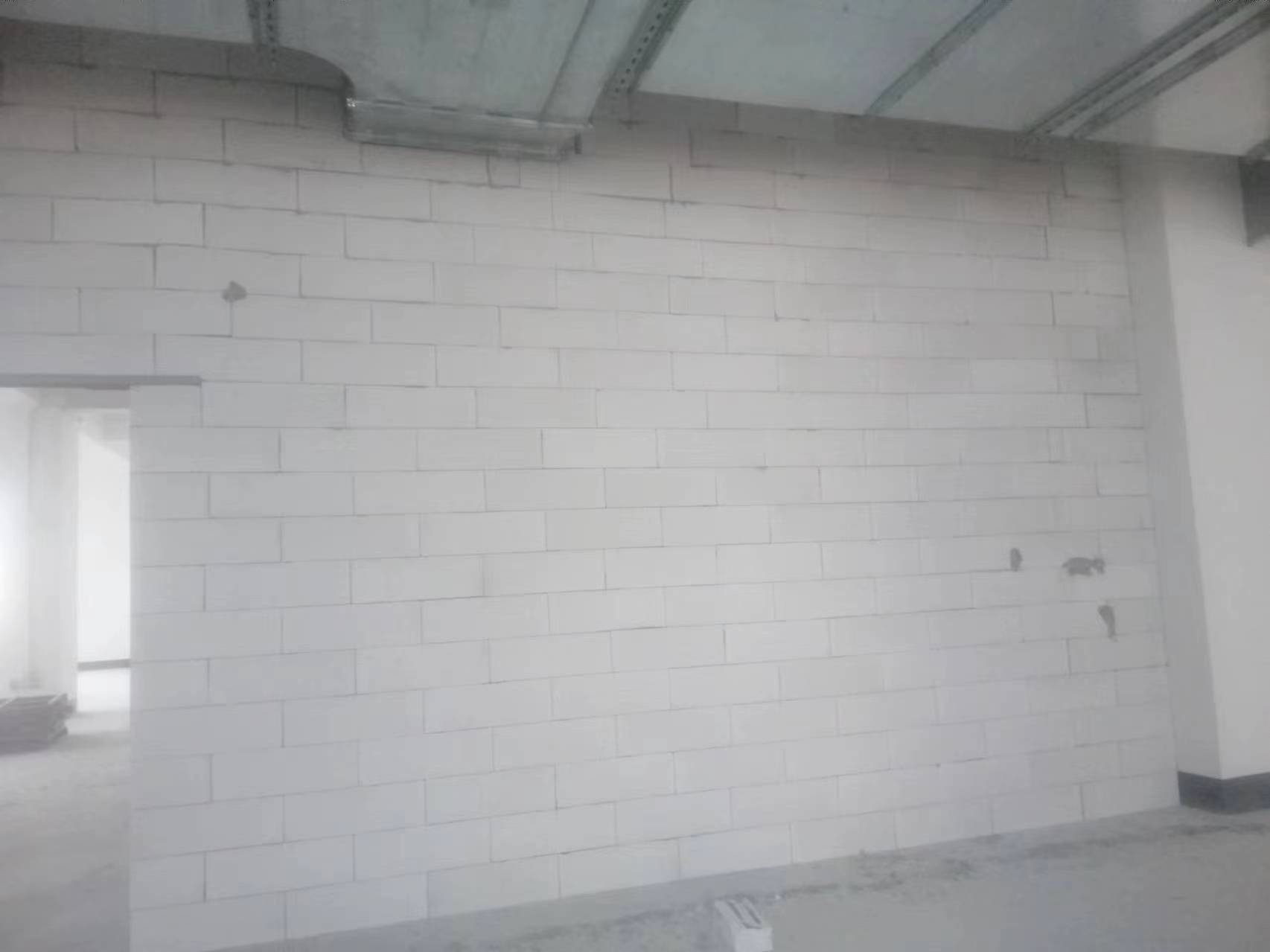 加气块隔墙施工实景